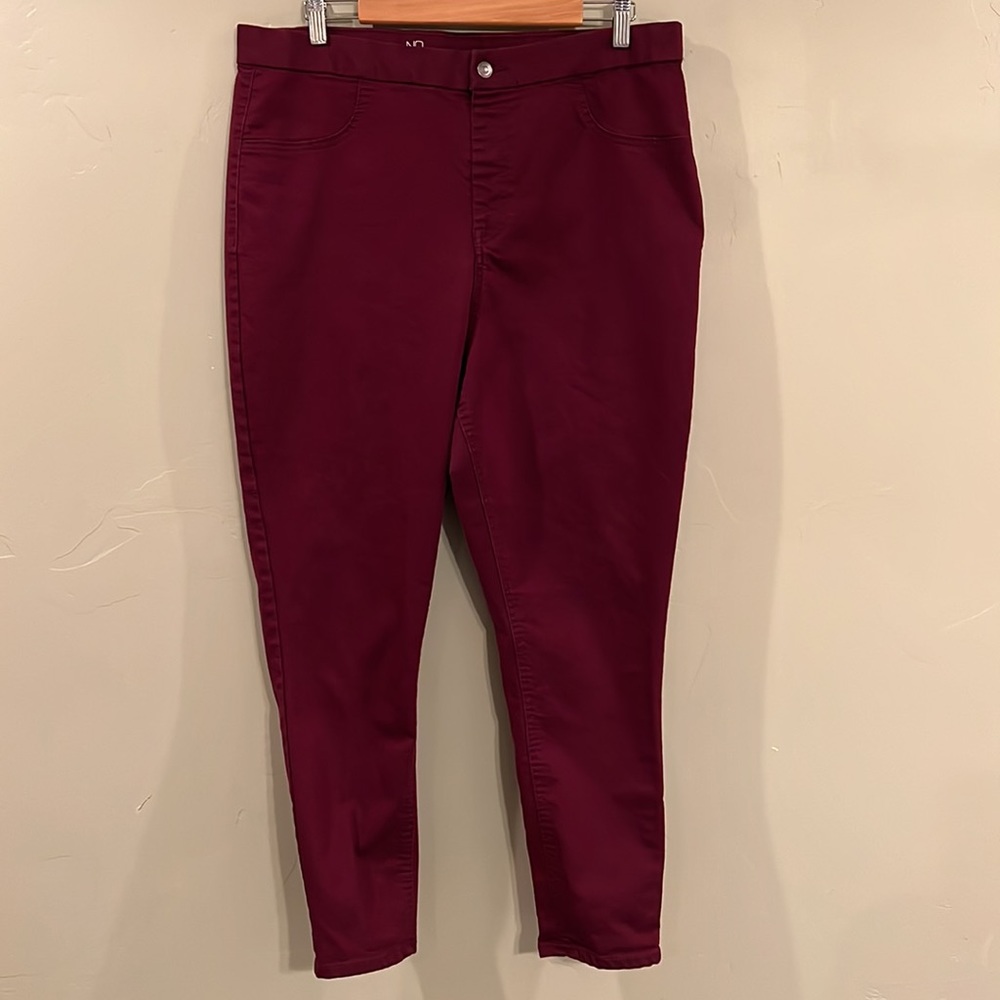 No Boundaries Super High Waist Maroon Burgundy Skinny Jeans Size 3X